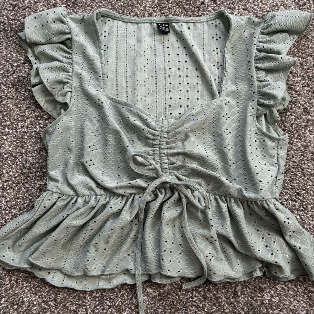 green blouse